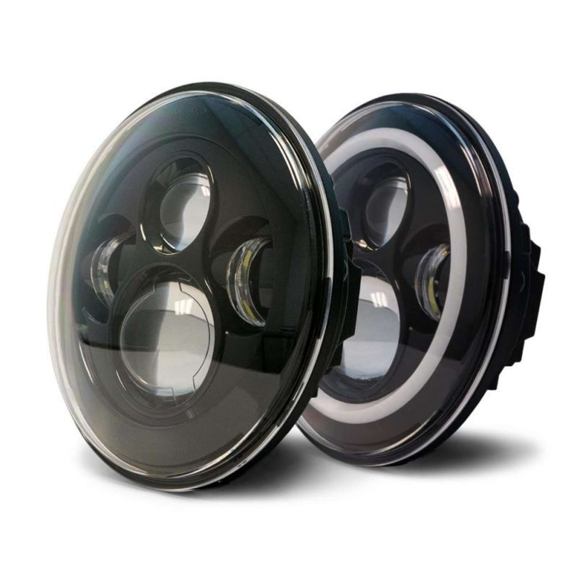 Picture of DV8 Offroad 07-18 Jeep Wrangler JK LED Projector Headlights w- Angel Eyes