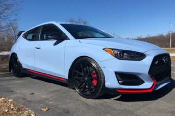 Picture of Rally Armor 19-22 Hyundai Veloster N Black UR Mud Flap w- Grey Logo