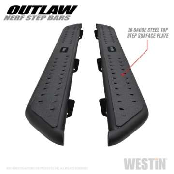 Picture of Westin 15-19 Ford F-150 SuperCrew - 17-19 Ford F-250-350 Crew Cab Outlaw Nerf Step Bars