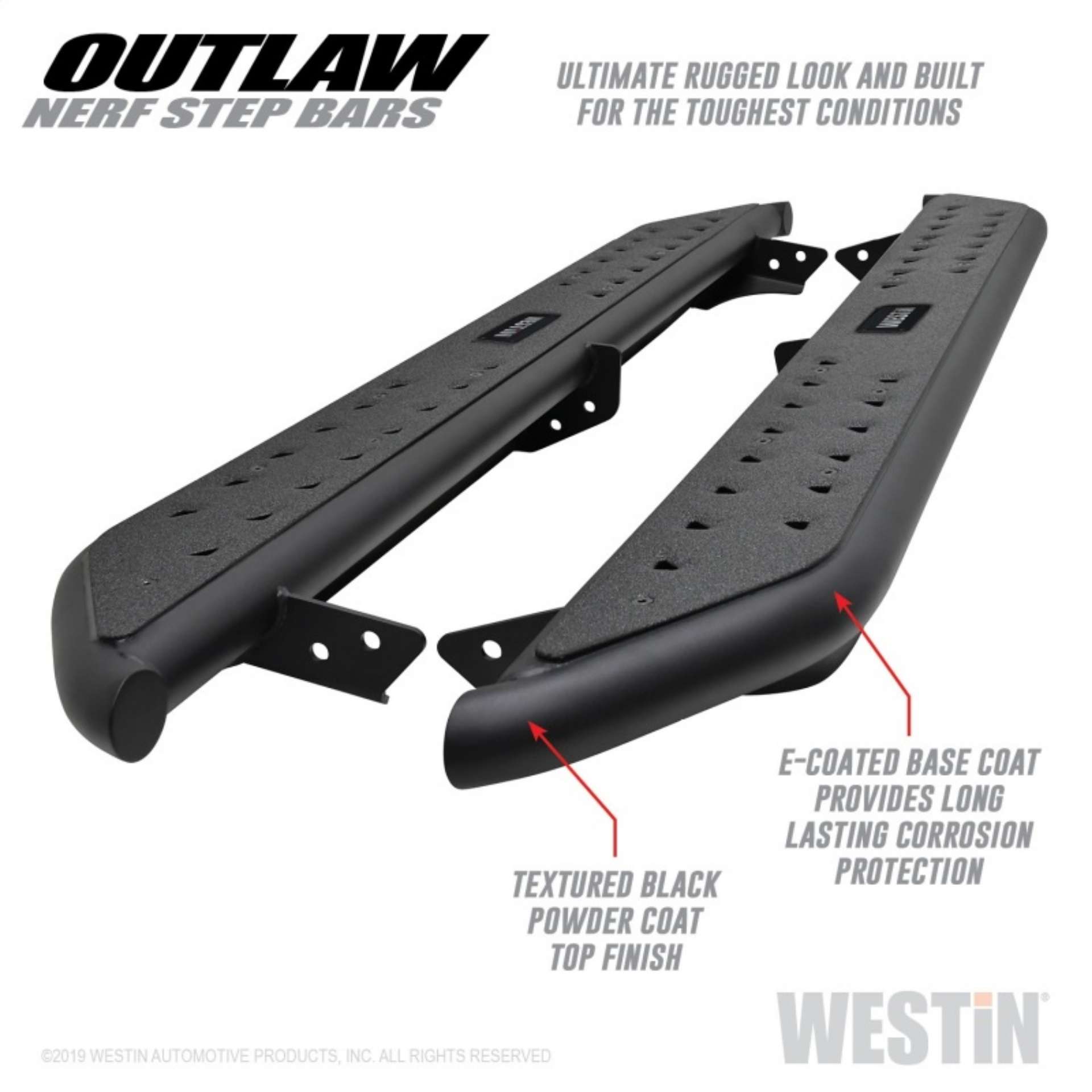 Picture of Westin 05-19 Toyota Tacoma Double Cab Outlaw Nerf Step Bars