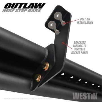 Picture of Westin 05-19 Toyota Tacoma Double Cab Outlaw Nerf Step Bars