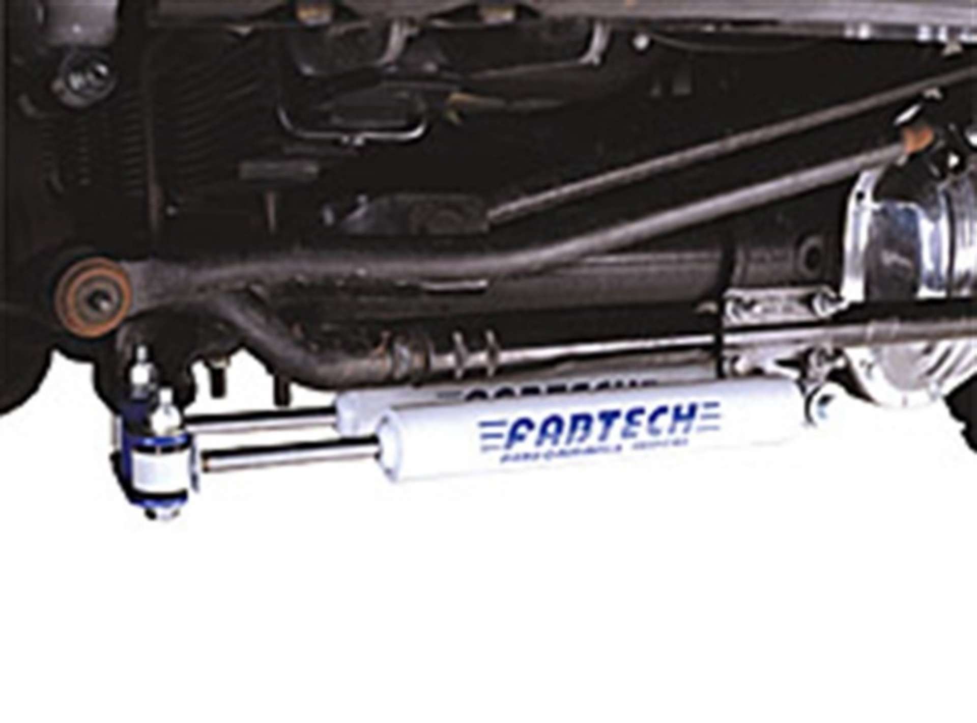 Picture of Fabtech 99-04 Ford F250-350 4WD Dual Performance Steering Stabilizer - Opposing Style