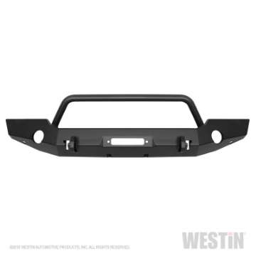 Picture of Westin 18-19 Jeep Wrangler JL WJ2 Full Width Front Bumper w-Bull Bar Textured Black