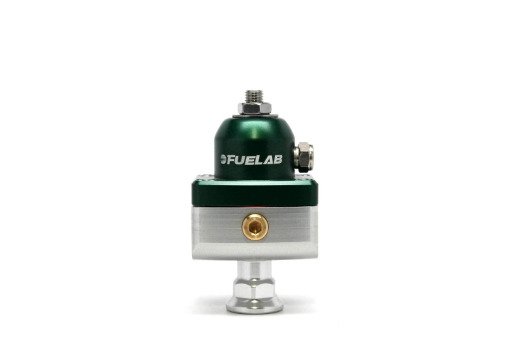 Picture of Fuelab 575 Carb Adjustable Mini FPR Blocking 4-12 PSI 1 -6AN In 2 -6AN Out - Green