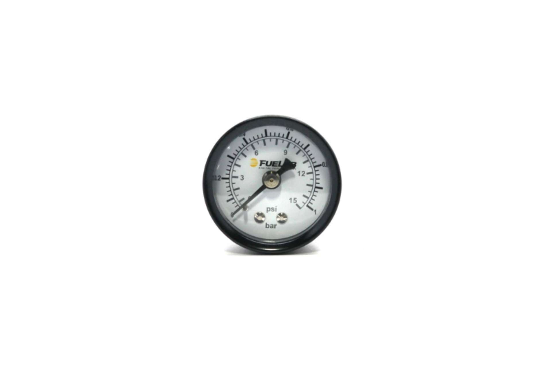 Picture of Fuelab 1-5in Carb Fuel Pressure Gauge - Range 0-15 PSI Dual Bar-PSI Scale