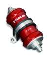 Picture of Fuelab 818 In-Line Fuel Filter Standard -10AN In-Out 40 Micron Stainless - Red