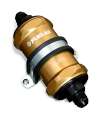 Picture of Fuelab 818 In-Line Fuel Filter Standard -6AN In-Out 100 Micron Stainless - Gold