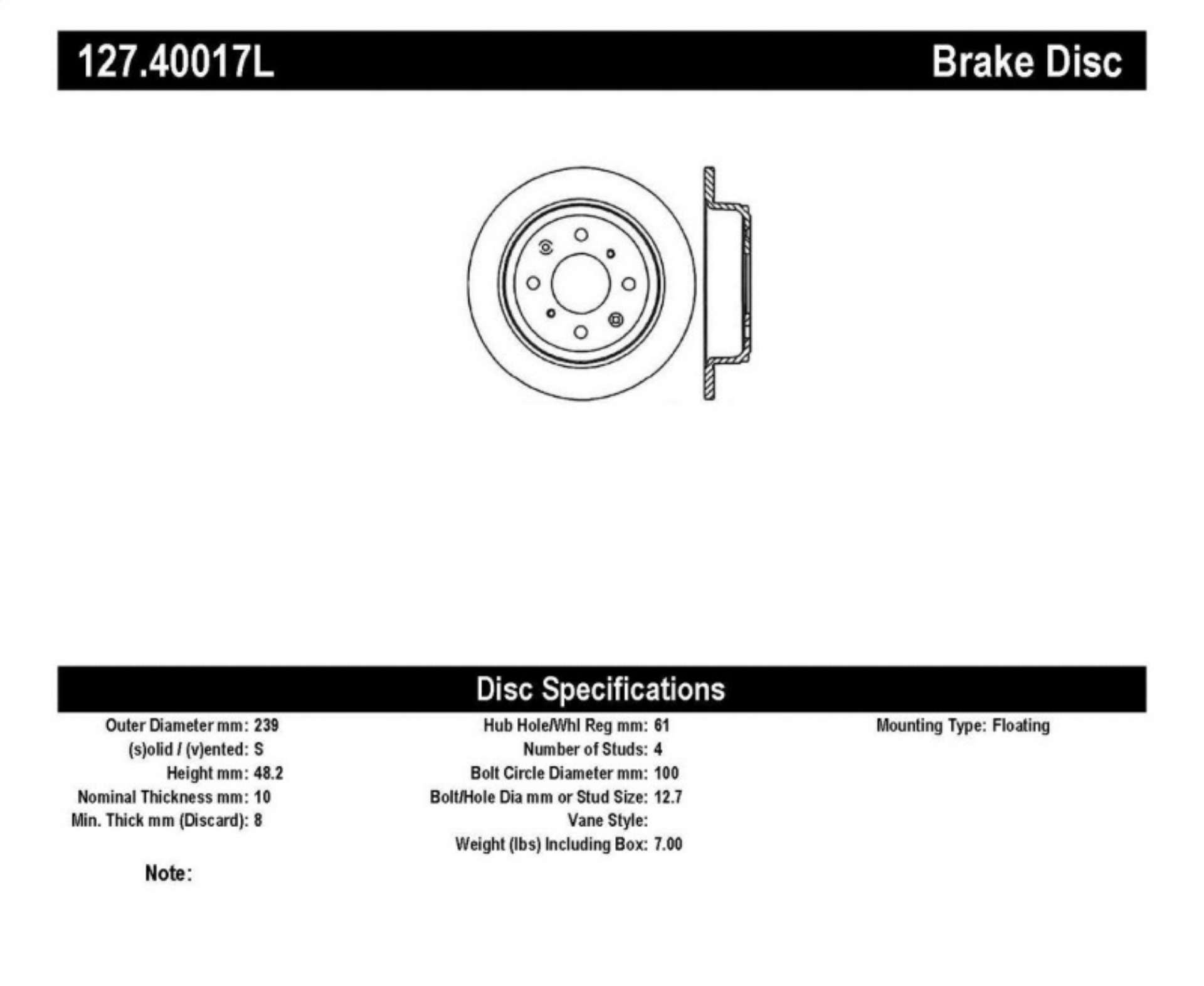 Picture of StopTech 90-96 Acura Integra - 97-01 Integra Exc- Type R Slotted & Drilled Left Rear Rotor