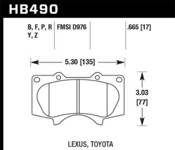 Picture of Hawk 00-06 Toyota Tundra - 03-16 Toyota 4Runner Performance Ceramic Street Front Brake Pads