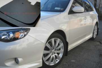 Picture of Rally Armor 08-10 Subaru WRX - 08-11 Impreza 2-5i Hatch-Sedan Basic Black Mud Flap w-Black Logo