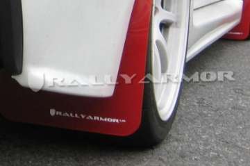 Picture of Rally Armor 07-17 Mitsubishi Lancer Red UR Mud Flap w- White Logo