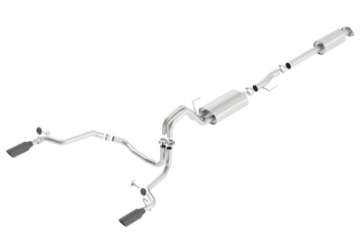 Picture of Borla 15-17 F-150 2-7-3-5L V6 EcoBoost - 5-0L V8 Black Chrome Cat-Back Touring Exhaust