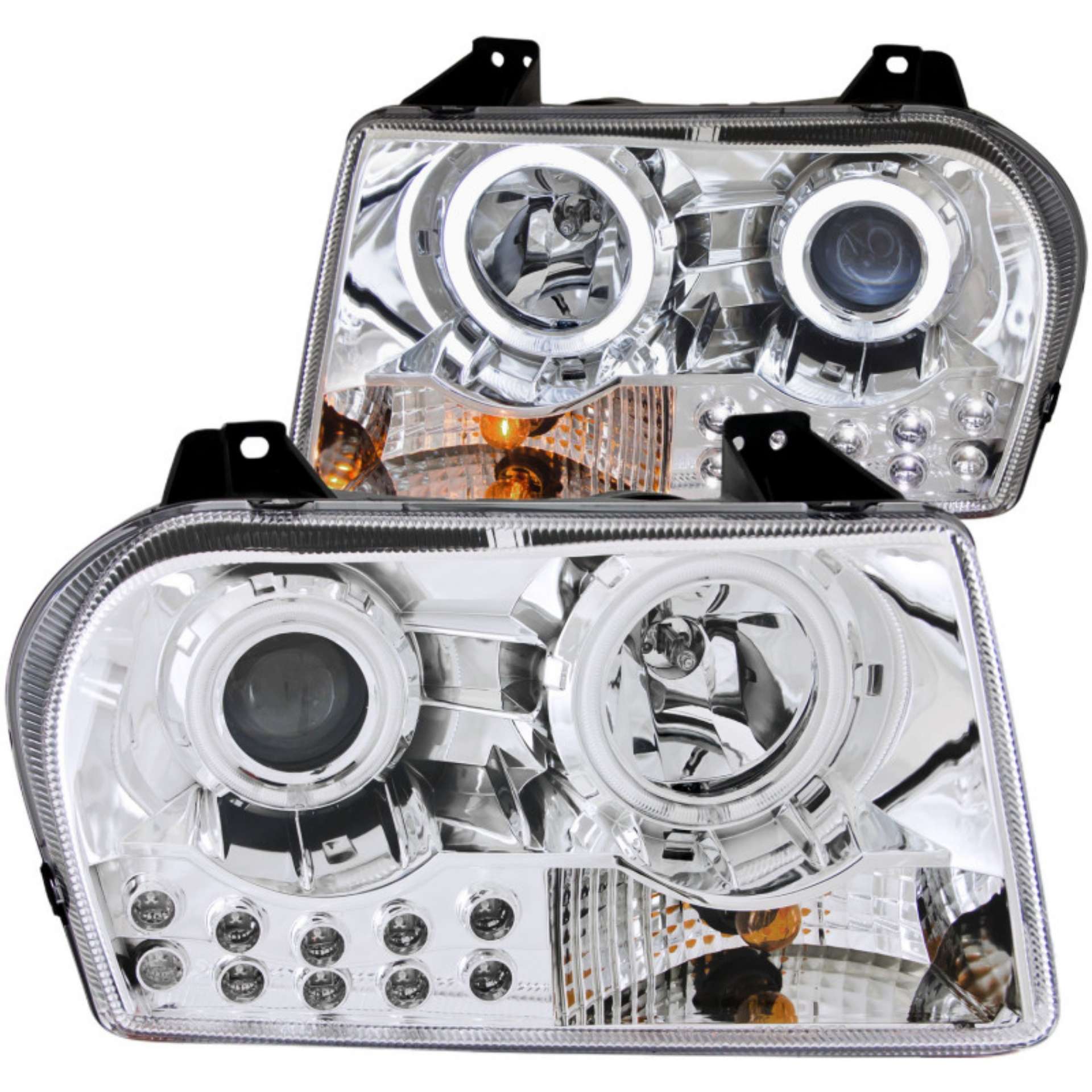 Picture of ANZO 2005-2010 Chrysler 300 Projector Headlights w- Halo Chrome