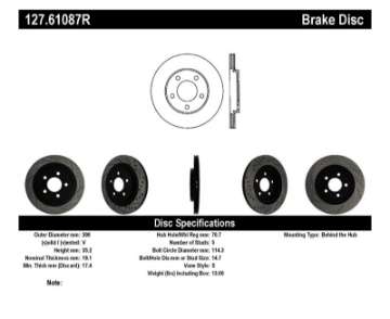 Picture of StopTech 05-10 Ford Mustang Slotted & Drilled Right Rear Rotor