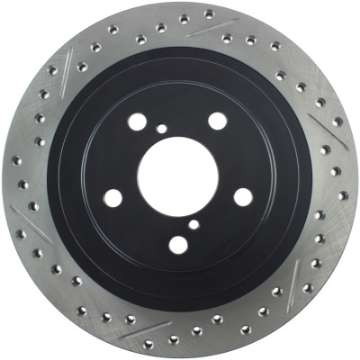 Picture of StopTech 06-07 Subaru Impreza WRX Exc STi Slotted & Drilled Right Rear Rotor