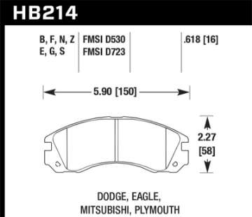 Picture of Hawk 91-96 Dodge Stealth - 91-99 Mitsubishi 3000GT - 05-06 Outlander Blue 9012 Race Front Brake Pads