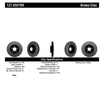 Picture of StopTech 07-09 Mazda 3 Right Front Slotted & Drilled Rotors