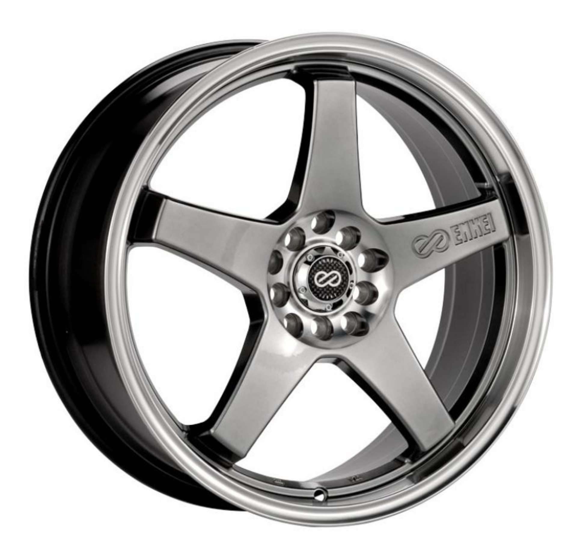 Picture of Enkei EV5 17x7 5x100-114-3 38mm Offset 72-6 Bolt Diameter Hyper Black w- Machined Lip Wheel