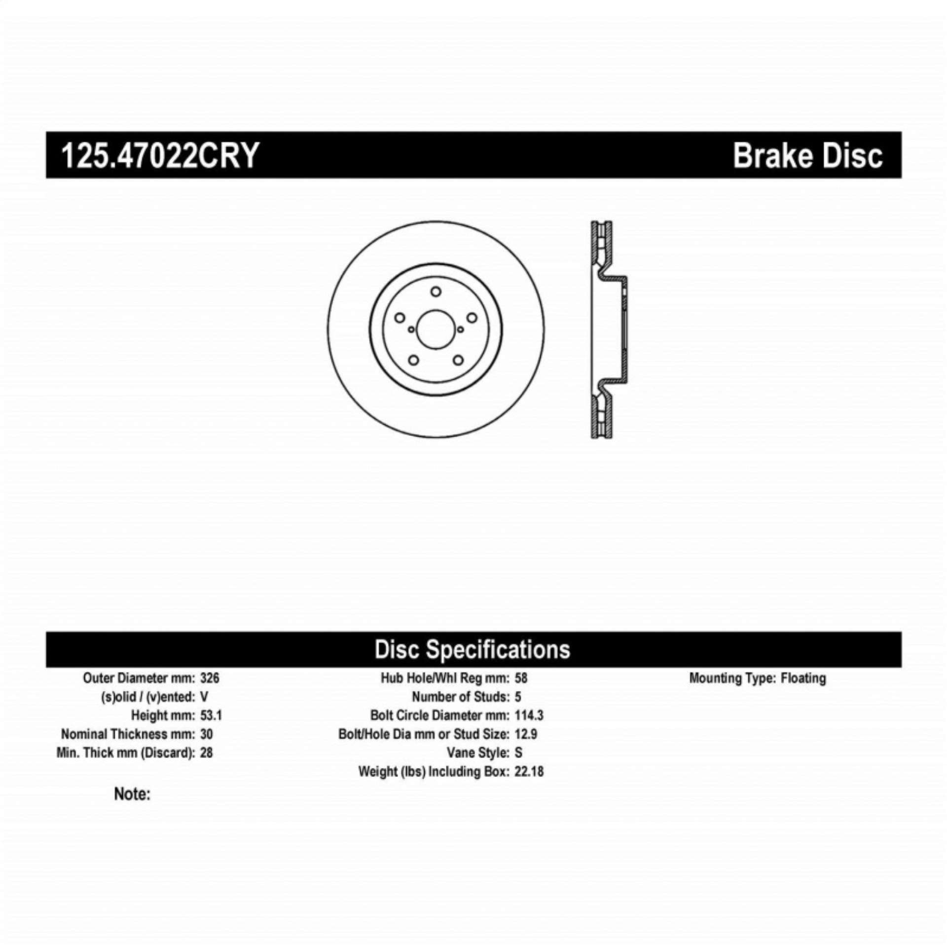 Picture of Stoptech 05-07 Subaru Impreza WRX Sti Front High Carbon CRYO-STOP Rotor