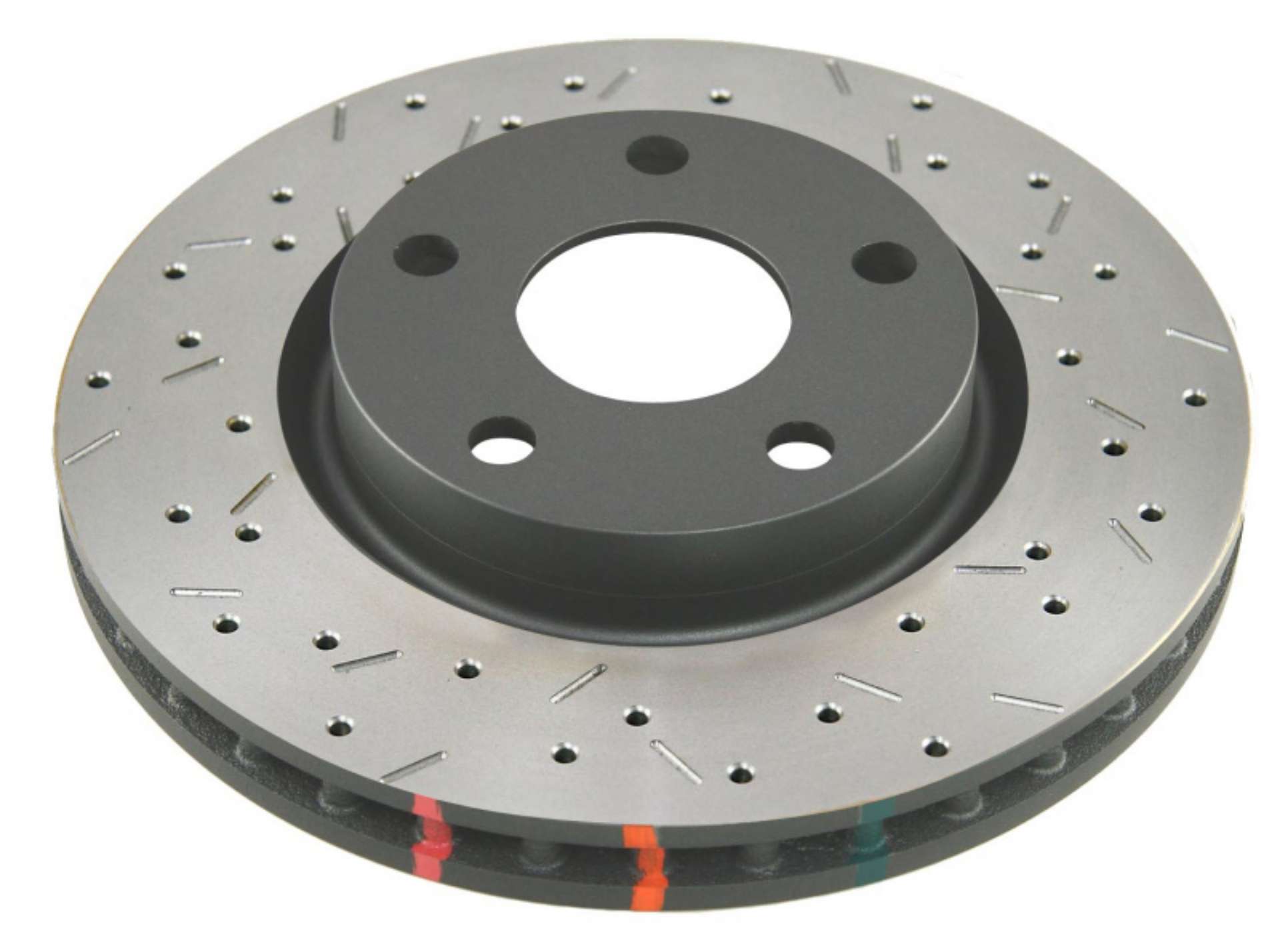 Picture of DBA 05-13 Ford Mustang GT-V6 Rear Drilled & Slotted 4000 Series Rotor w- Black Hat