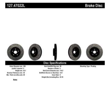 Picture of StopTech 05-10 Subaru Impreza WRX-STi Slotted & Drilled Left Front Rotor