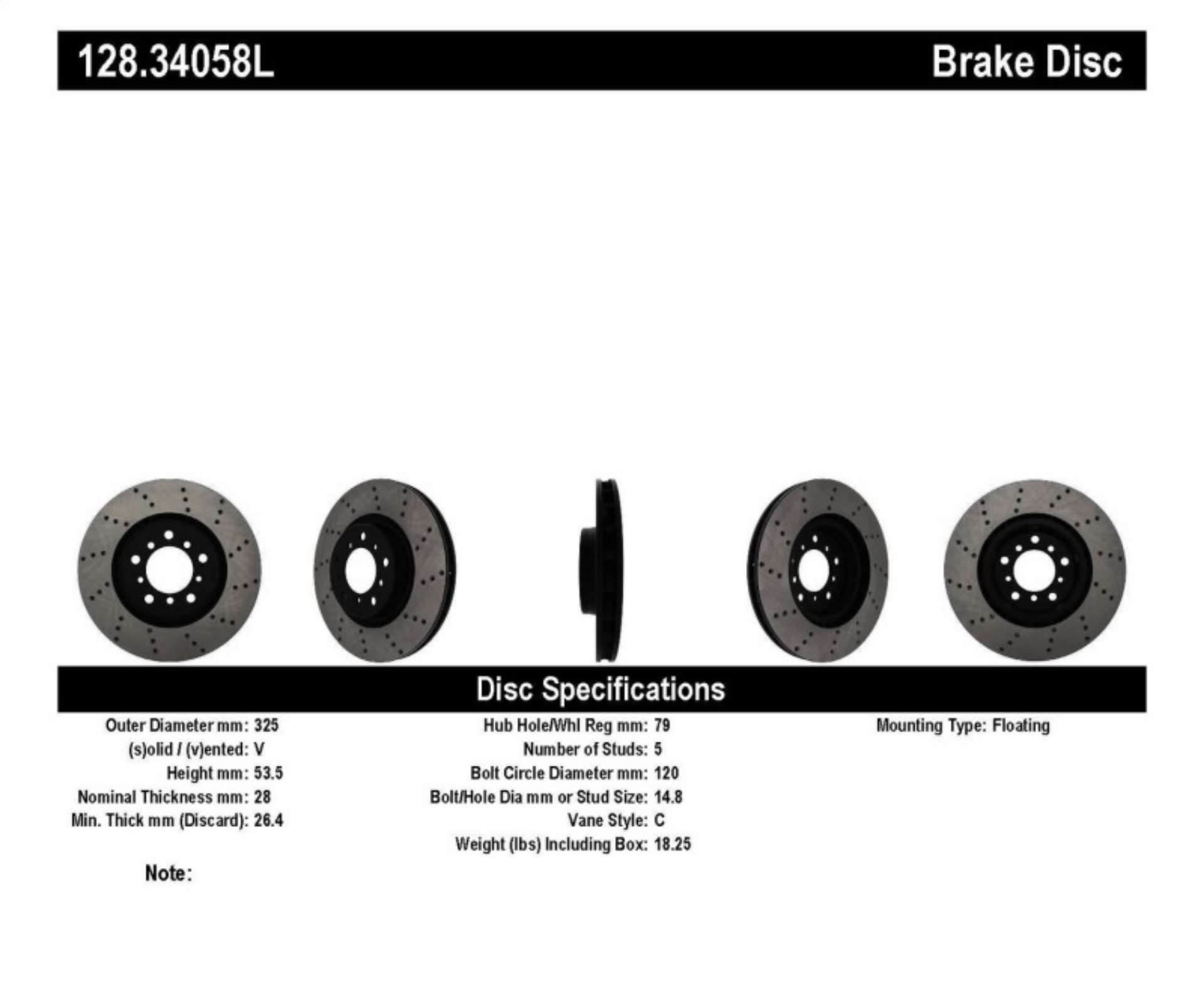 Picture of StopTech 01-06 BMW M3 Drilled Left Front Rotor