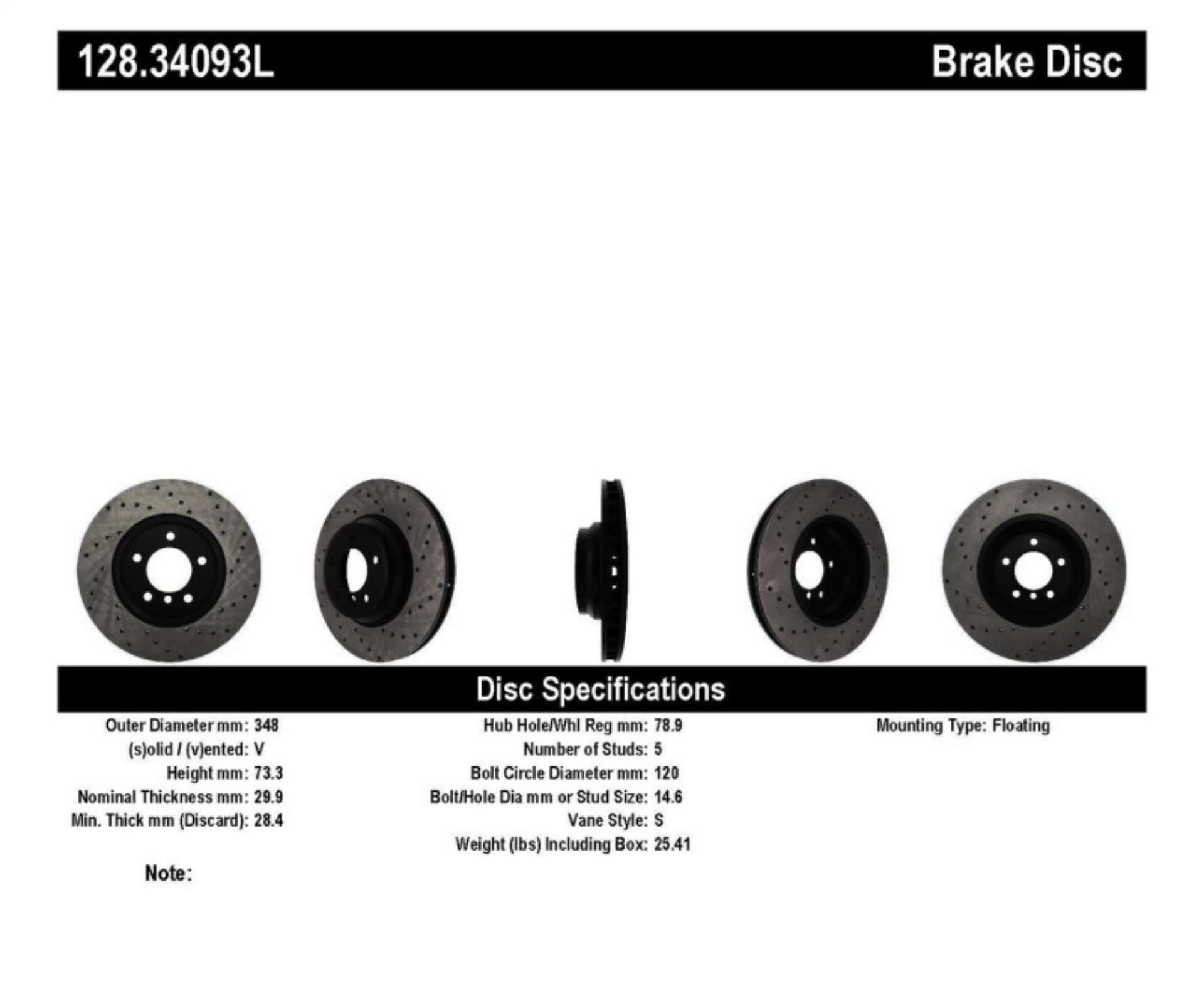 Picture of StopTech 07-10 BMW 335i Cross Drilled Left Front Rotor