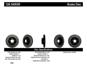 Picture of StopTech 07-10 BMW 335i Cross Drilled Right Front Rotor