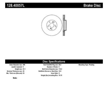 Picture of StopTech 06-08 Honda Civic Si Cross Drilled Left Front Rotor