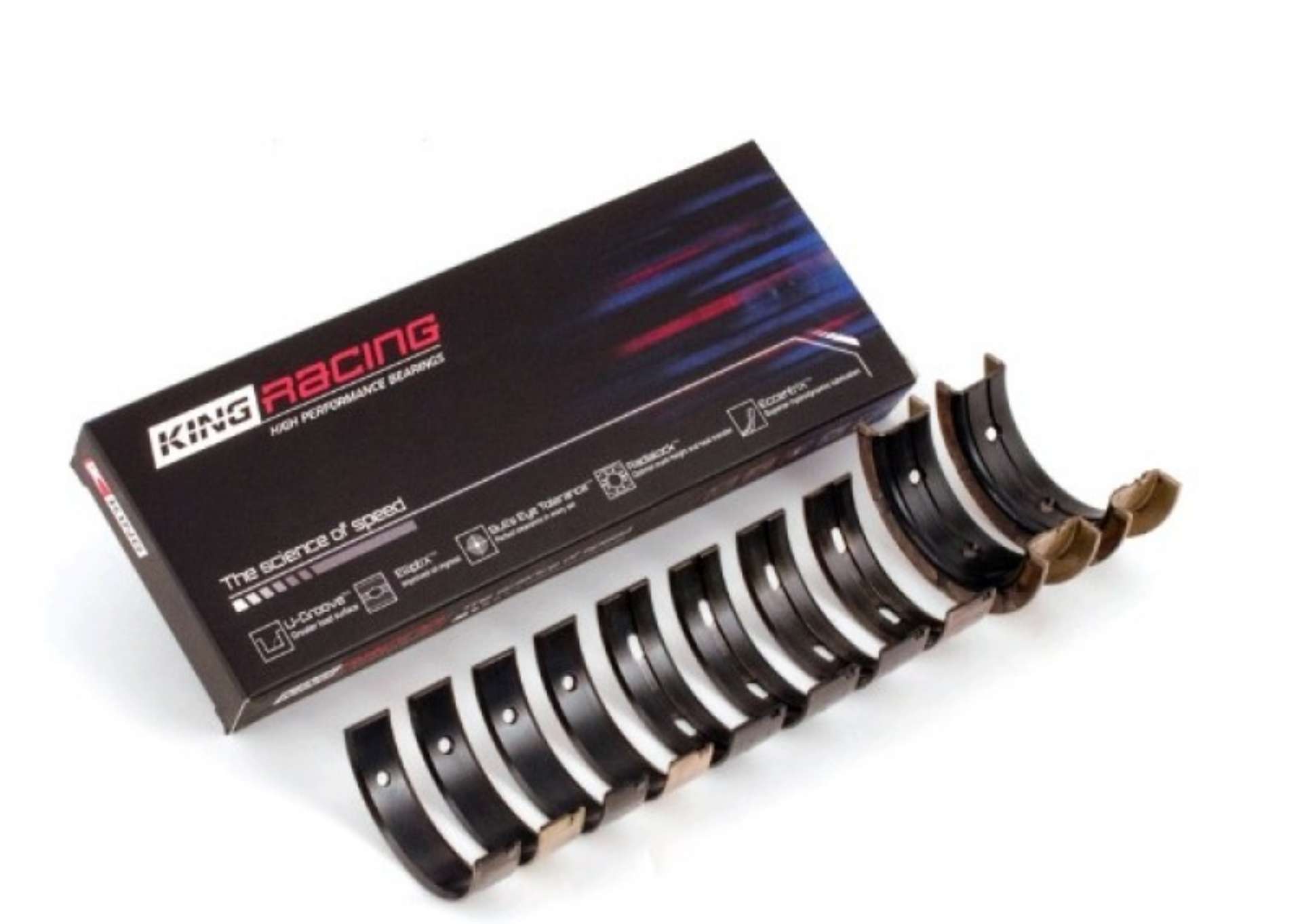 Picture of King Mitsubishi 4G63-4G64 7 Bolt 2nd Gen DSM and EVO I-IV Size STD Performance Main Bearing Set