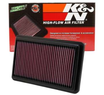 Picture of K&N Replacement Air Filter 10-188in O-S Length x 6-375in O-S Width x 1-063in H for 12 Honda Civic Si