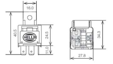 Picture of Hella Relay 12V 25A SPST 25A Fuse Bkt