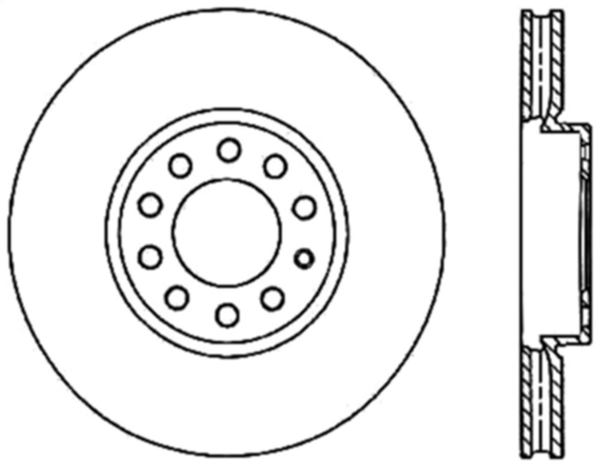 Picture of StopTech 05-10 VW Jetta Exc Wagon - 09-10 Jetta Wagon - 07-10 Rabbit Drilled Left Front Rotor