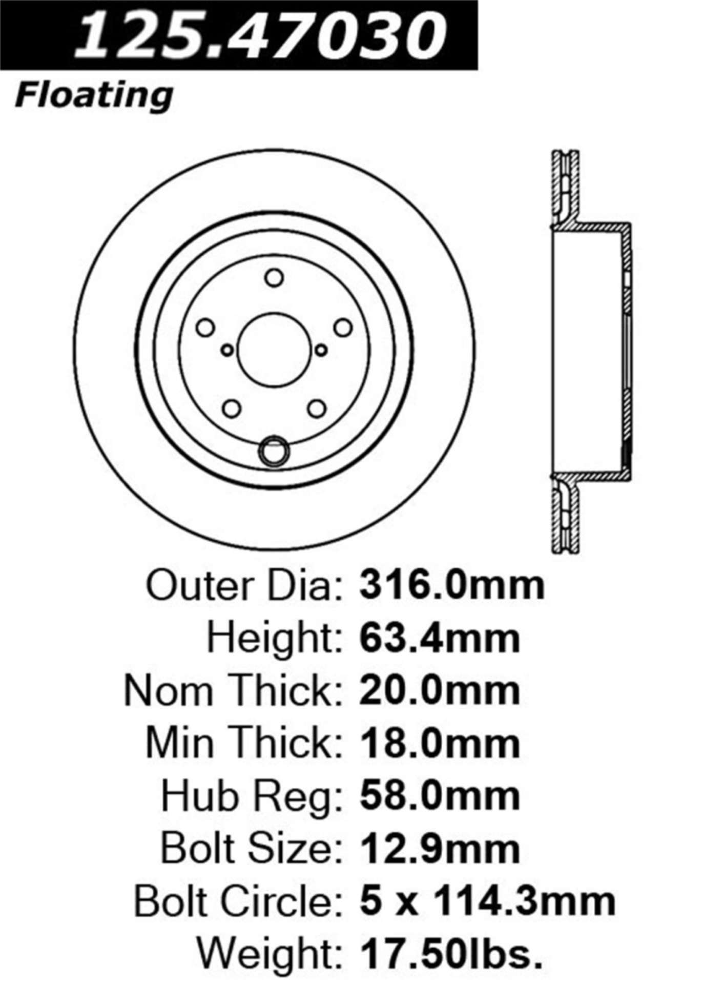 Picture of Stoptech 08-10 Subaru Impreza WRX STi Rear Premium High-Carbon CRYO Rotor