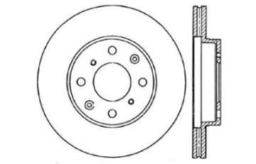 Picture of StopTech 96-00 Honda Civic DX-HX Coupe-90-00 Civic DX-LX Sedan Slotted & Drilled Right Front Rotor