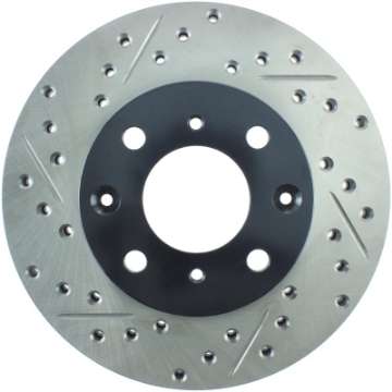 Picture of StopTech 96-00 Honda Civic DX-HX Coupe-90-00 Civic DX-LX Sedan Slotted & Drilled Right Front Rotor