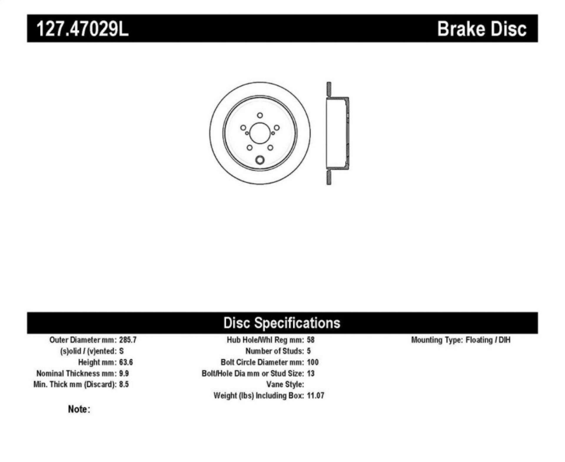 Picture of StopTech 08-10 Impreza WRX Exc STi-08-10 Impreza Coupe-Sedan Slotted & Drilled Left Rear Rotor