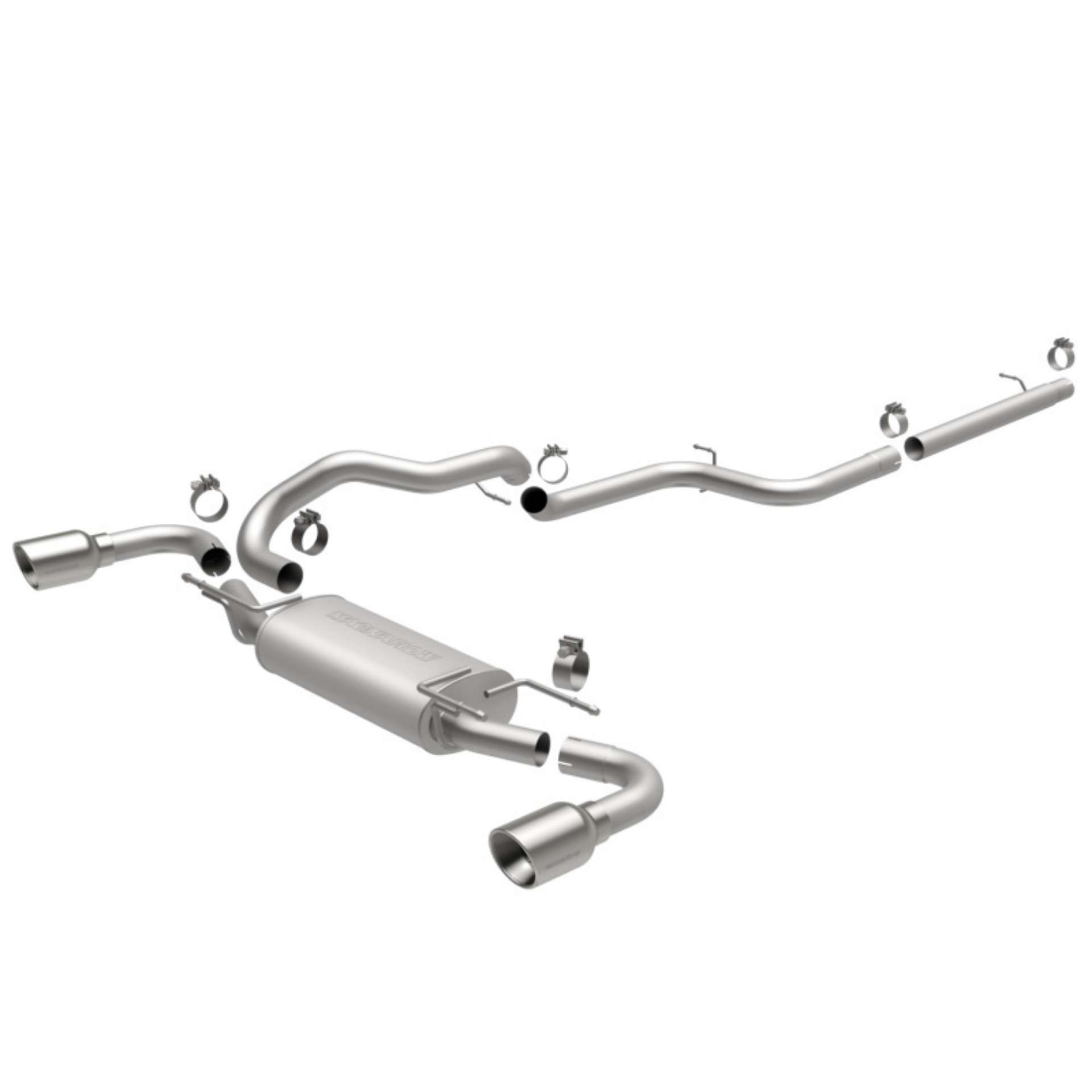 Picture of MagnaFlow 10-12 Mazda 3 L4 2-5L Hatchback Split Rear Exit Stainless Cat Back Performance Exhaust