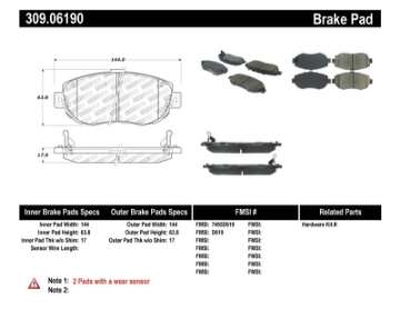 Picture of StopTech Performance 00-05 Lexus IS 250-300-350 - 02-09 SC 300-400-430 Front Brake Pads