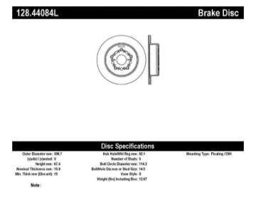 Picture of StopTech 5-93-98 Toyota Supra Exc Turbo Drilled Left Rear Rotor