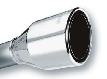 Picture of Borla 2-5in Inlet 4-5in Round Rolled Angle Cut Phantom X 7-75in Long Embossed Universal Exhaust Tips