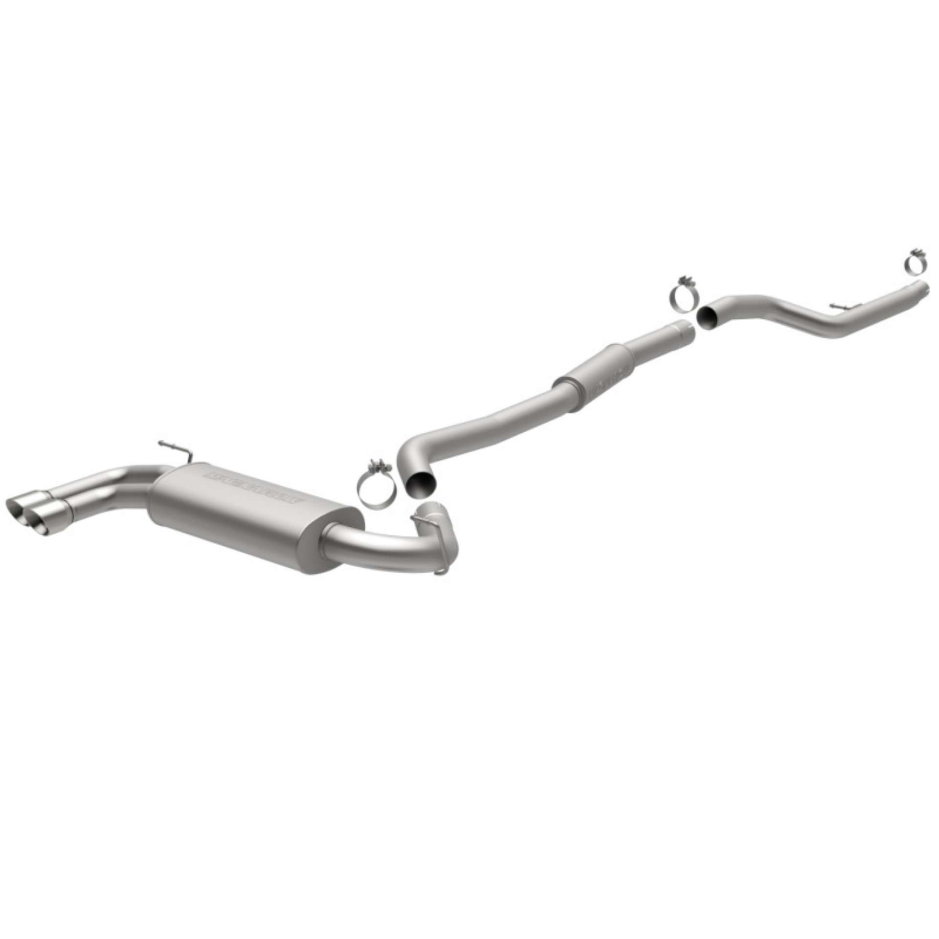 Picture of MagnaFlow 12 BMW 328i 2-0L N20b20 Dual Straight D-S Rear Exit Stainless Cat Back Performance Exhaust