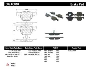 Picture of StopTech Performance 00-04 BMW M5 E39 - 00-06 X5 - 03-05 Range Rover HSE Front Brake Pads