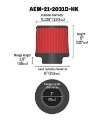 Picture of AEM Dryflow 3in- X 5in- Round Tapered Air Filter