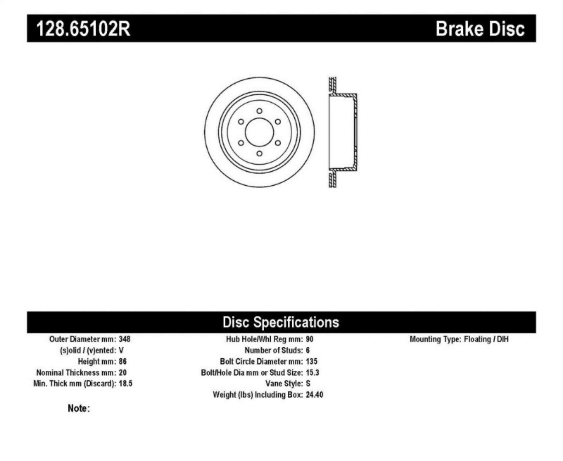 Picture of StopTech 04-09 Ford F150 2WD - 04-09 F150 4WD Drilled Right Rear Rotor