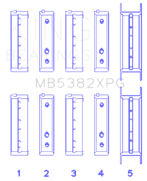 Picture of King Subaru EJ20-EJ22-EJ25 For Thrust in #5 Position -026 Oversized Tri-Metal Perf Main Bearing Se