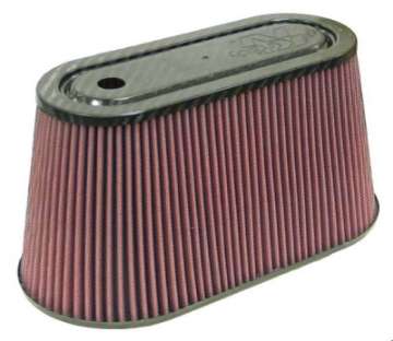 Picture of K&N Universal Air Filter with Carbon Fiber Top & Base-6in Base O-S W x 3-938in Top O-S W x 6in H