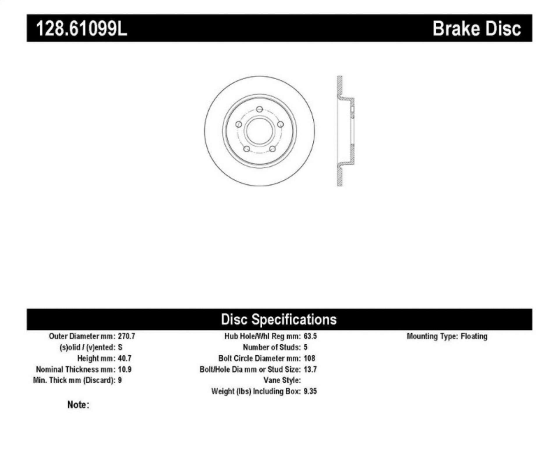 Picture of StopTech 13 Ford Focus ST Drilled Left Rear Rotor