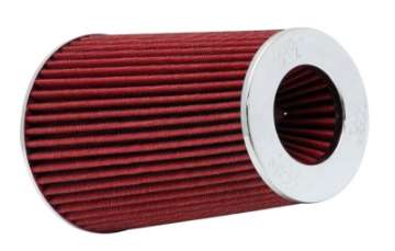 Picture of K&N Universal Air Filter Chrome Round Tapered Red - 4in Flange ID x 1-125in Flange Length x 9-5in H