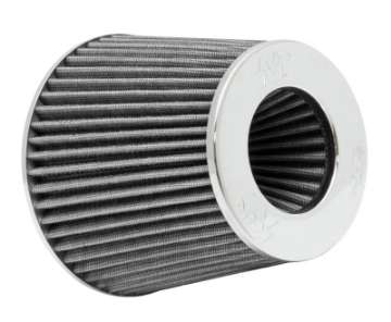 Picture of K&N Universal Filter Chrome Round Tapered White - 4in Flange ID x 1-125in Flange Length x 5-5in H